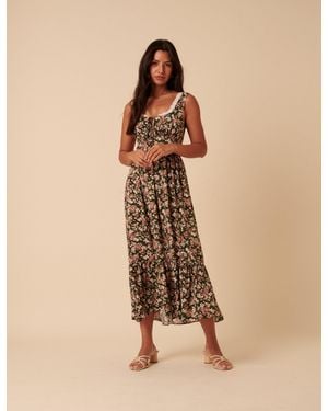 Nobody's Child Floral Heather Midi Dress - Natural