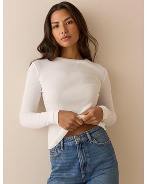 Nobody's Child Double Layer Trim Long Sleeve Top - Blue