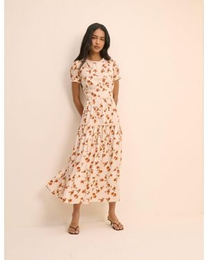Nobody's Child Ditsy Floral Tiered Dara Midi Dress - Natural