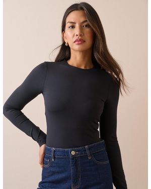 Nobody's Child Jersey Fitted Long Sleeve Top - Black