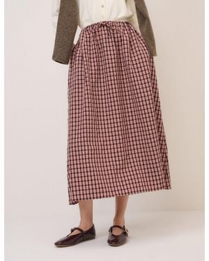 Nobody's Child And Check Naples Midi Skirt - Pink
