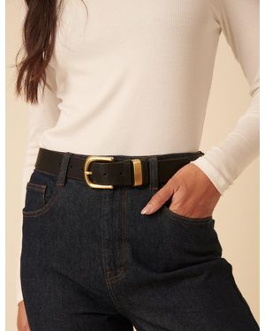Nobody's Child Buckle Leather Belt - Black