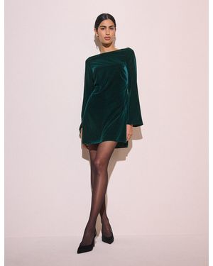 Nobody's Child Dark Velvet Joelle Mini Dress - Green