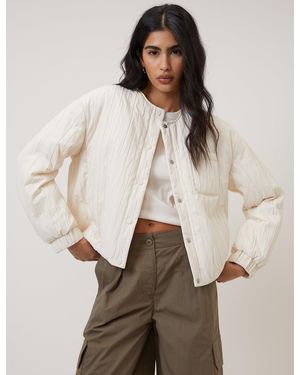 Nobody's Child Quilted Bomber Jacket - Natural