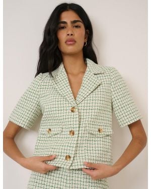 Nobody's Child Short Sleeve Boucle Jacket - Green