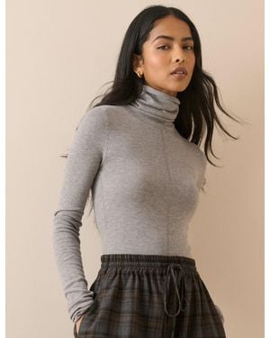 Nobody's Child Wool Blend Roll Neck Top - Brown