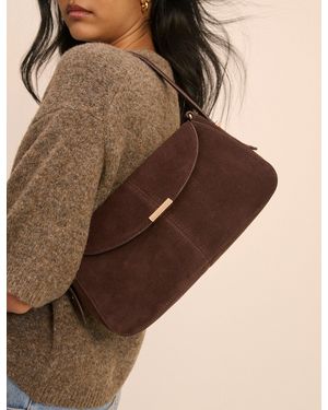 Nobody's Child Suede Foldover Bag - Brown