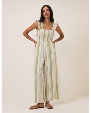 Nobody's Child Striped Maya Jumpsuit - Natural