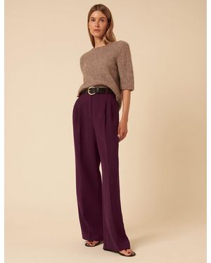 Nobody's Child Burgundy Wide Leg Jax Crepe Trousers - Purple