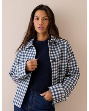 Nobody's Child Gingham Oyanti Swing Jacket - Blue