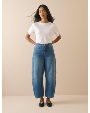 Nobody's Child Mid Rise Bethnal Barrel Leg Jeans - Blue