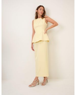 Nobody's Child Butter Peplum Evah Maxi Dress - Natural