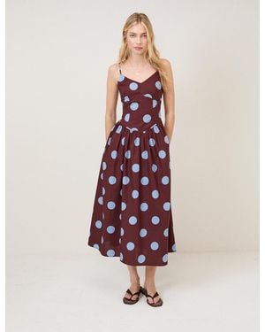 Nobody's Child Polka Dot Renley Midi Dress - Pink