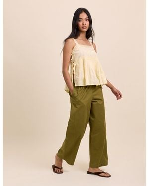 Nobody's Child Barrel Leg Trousers - Green