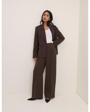 Nobody's Child Wide Leg Jax Crepe Trousers - Natural