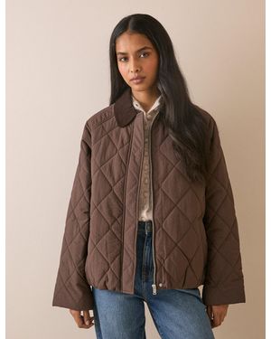 Nobody's Child Quilted Blouson Bomber Jacket - Brown