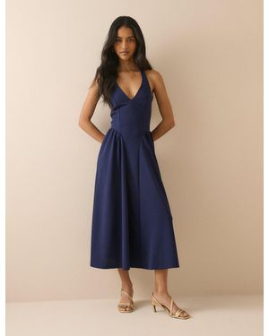Nobody's Child Halterneck Amie Midi Dress - Blue