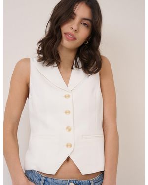 Nobody's Child Revere Collar Waistcoat - White