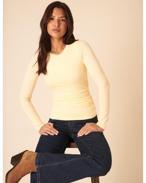 Nobody's Child Butter Crew Neck Long Sleeve Top - Blue
