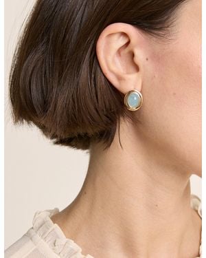 Nobody's Child Oval Stone Earrings - White