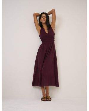 Nobody's Child Dark Sleeveless Audrey Midi Dress - Purple
