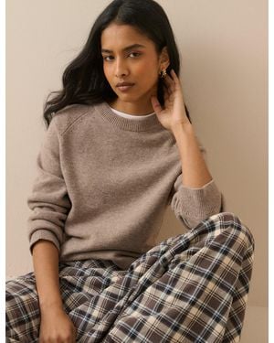 Nobody's Child Taupe Knitted Wool Jumper - Brown