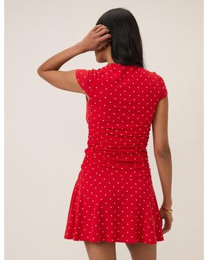 Nobody's Child Polka Dot Harley Jersey Mini Dress - Red