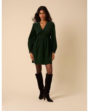 Nobody's Child Peter Pan Collar Cord Cassis Mini Dress - Natural