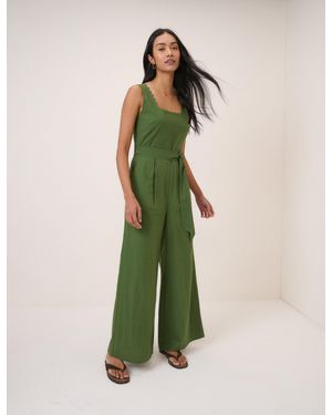 Nobody's Child Square Neck Jumpsuit - Green