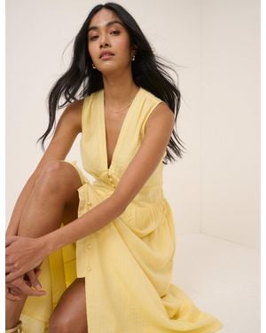 Nobody's Child Butter Sleeveless Starlight Midi Dress - Yellow