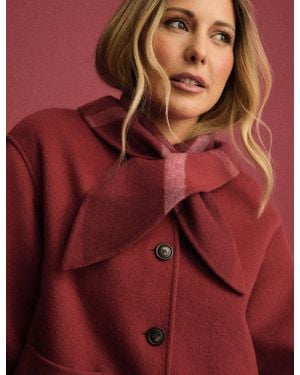 Nobody's Child Tie Neck Wool-Blend Jacket - Red