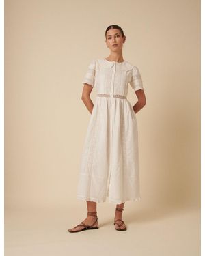 Nobody's Child Collar Broderie Orla Midi Dress - Natural