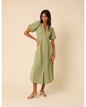 Nobody's Child Gingham Starlight Midi Dress - Green