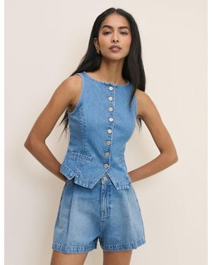 Nobody's Child Mid Rise Denim Shorts - Blue