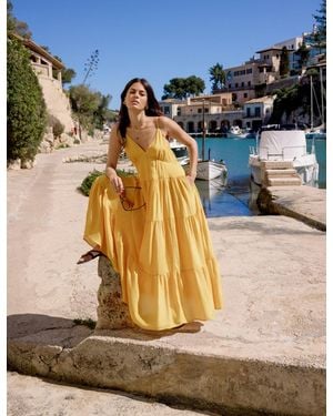 Nobody's Child Tiered Thea Maxi Dress - Yellow