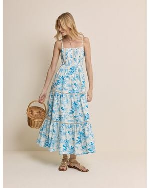 Nobody's Child Floral Tiered Hayden Midi Dress - Blue