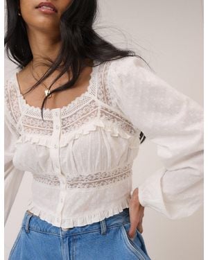 Nobody's Child Dobby Textured Blouse - Natural