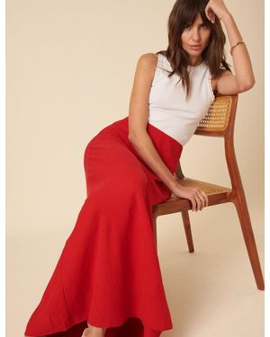 Nobody's Child Linen-Blend Mila Maxi Skirt - Red