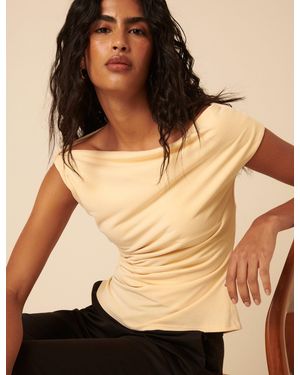 Nobody's Child Butter Asymmetric Top - Natural