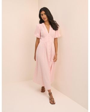 Nobody's Child Gingham Starlight Midi Dress - Natural