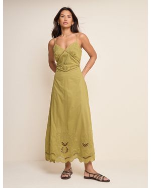 Nobody's Child Broderie Anglaise Brooke Midi Dress - Natural