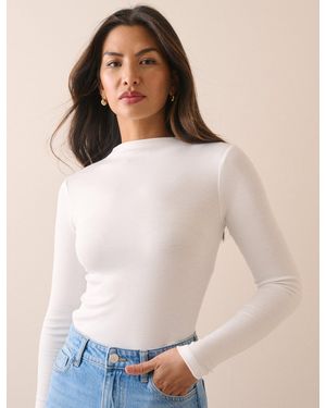 Nobody's Child Rib Jersey Long Sleeve Top - Natural