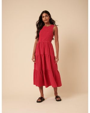 Nobody's Child And Gingham Sleeveless Tiered Charlie Midi Dress