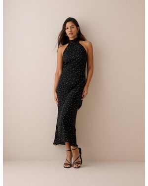 Nobody's Child Polka Dot Satin Fifi Maxi Dress - Natural