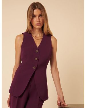 Nobody's Child Burgundy Tailored Longline Waistcoat - Purple