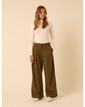 Nobody's Child Pleated High-Waisted Trousers - Natural