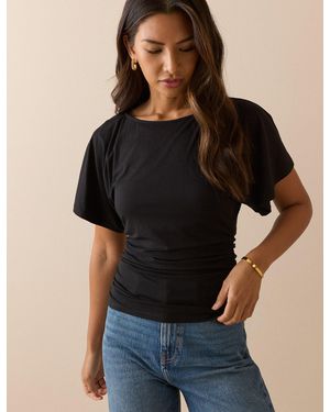 Nobody's Child Jersey Ruched Top - Black