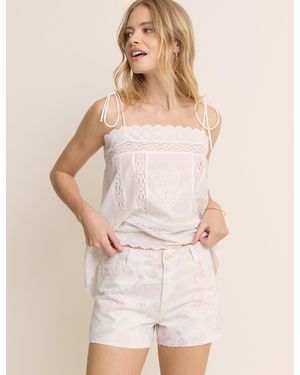 Nobody's Child Floral Denim Shorts - Natural