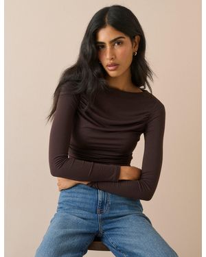 Nobody's Child Ruched Long Sleeve Top - Blue