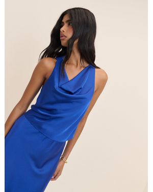 Nobody's Child Electric Cowl Neck Top - Blue